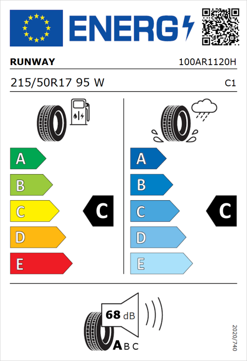 Tyre Label for Runway Enduro HP 215/50R17 95W